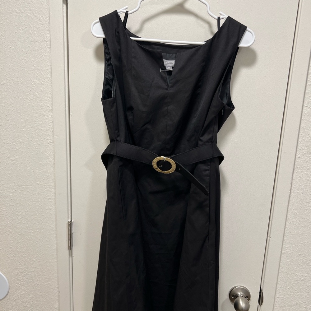 Merona Black Midi Dress with Belt